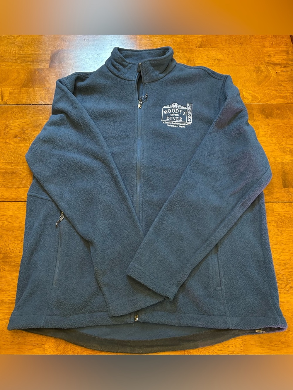 Men’s XL Port Authority Blue Fleece Full-Zip Jacket with Moody’s Diner Logo